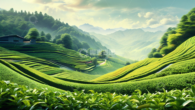 春茶茶山茶园茶田