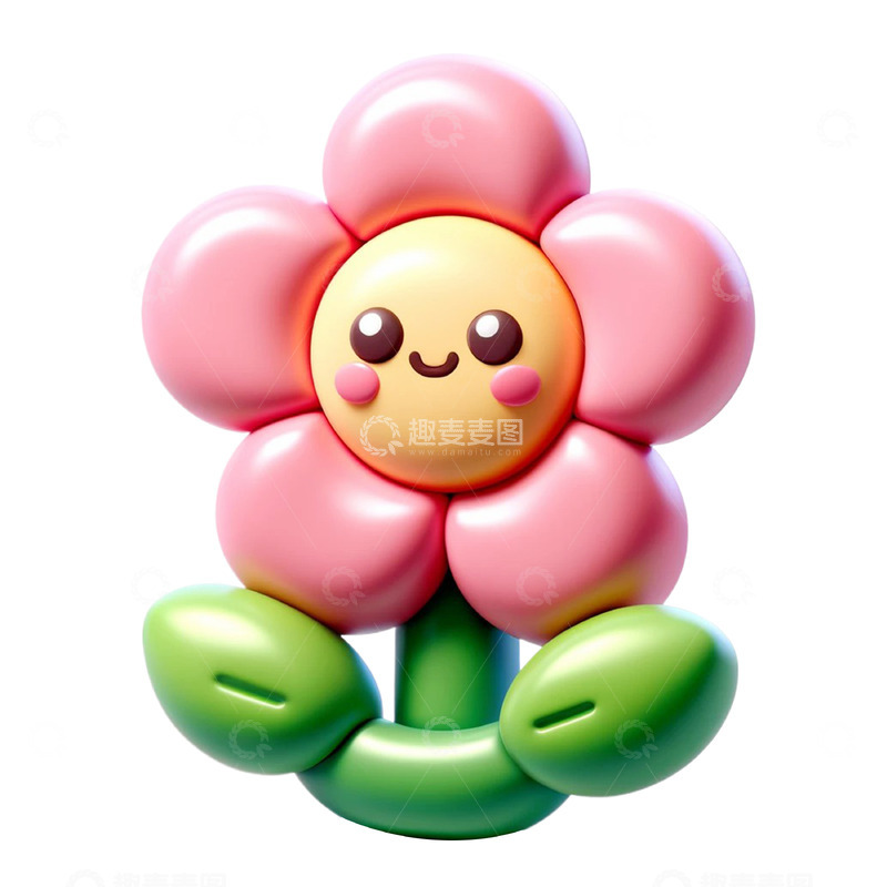 高清大图下载【趣麦麦图】可通卡通儿童3D小花素材