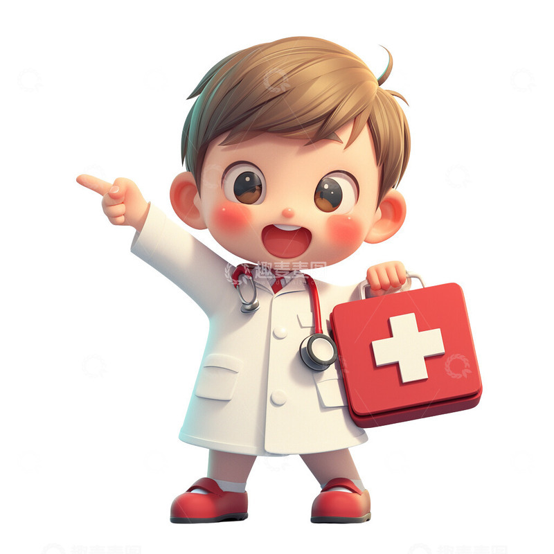 高清大图下载【趣麦麦图】小医生卡通插画