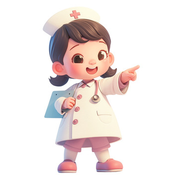 小护士卡通插画