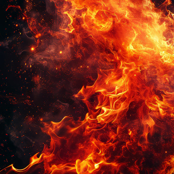 火焰橘黄色电商海报主图