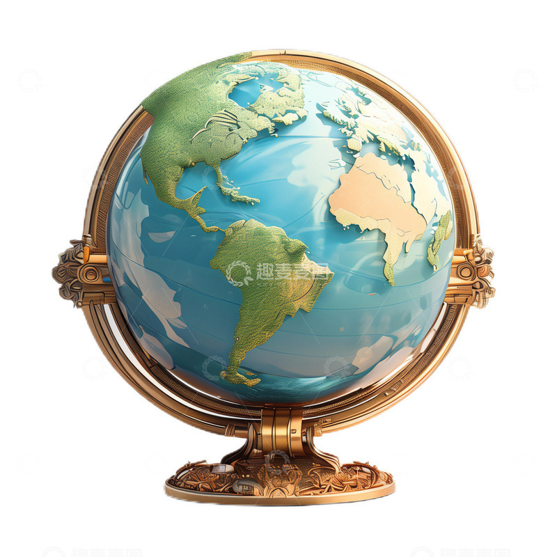 高清大图下载【趣麦麦图】3D立体卡通地球仪地球学习用品