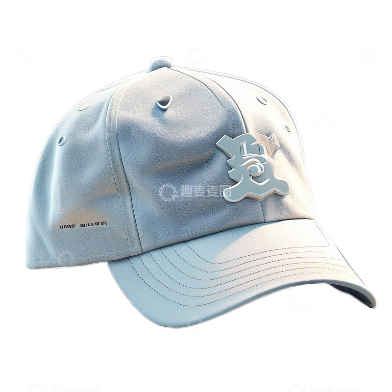 高清大图下载【趣麦麦图】3D立体卡通棒球帽帽子运动白色
