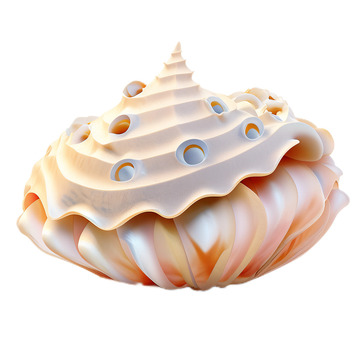 3D立体卡通贝壳海螺夏日赶海