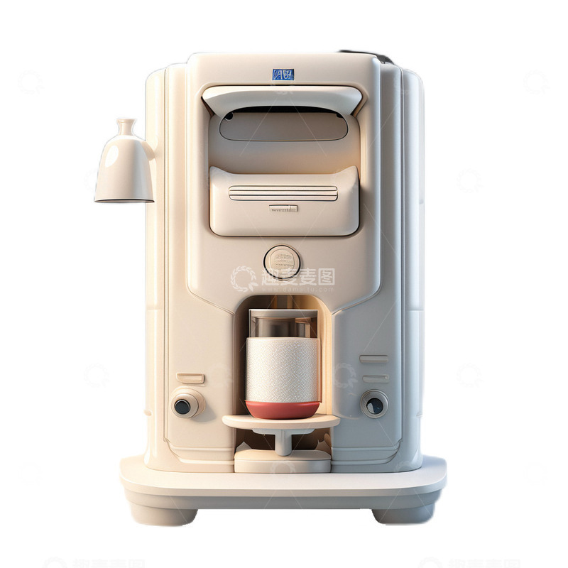 高清大图下载【趣麦麦图】3D立体卡通可爱饮水机饮水白色