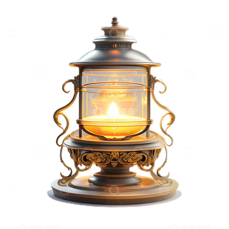 高清大图下载【趣麦麦图】3D立体卡通油灯欧式照明旅行