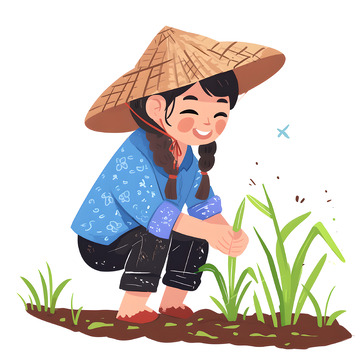 谷雨农耕场景图素材