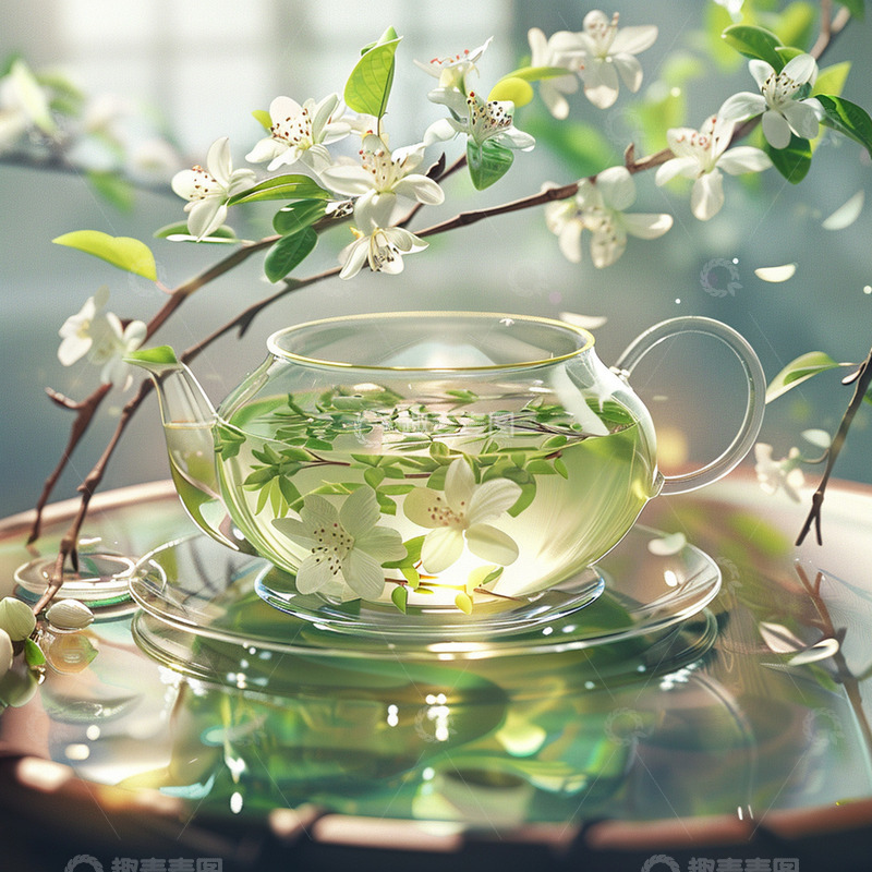 高清大图下载【趣麦麦图】茉莉花茶茶艺