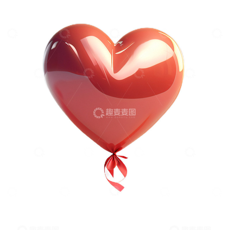 高清大图下载【趣麦麦图】3D立体卡通心形气球喜庆