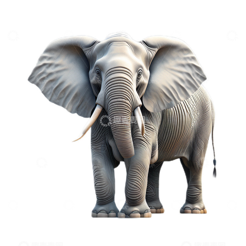 高清大图下载【趣麦麦图】3D立体卡通大象动物野生