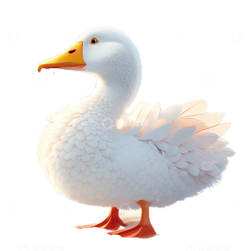 高清大图下载【趣麦麦图】3D立体卡通鹅家禽白色