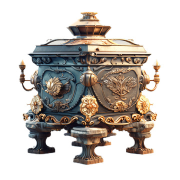 3D立体卡通复古金属鼎