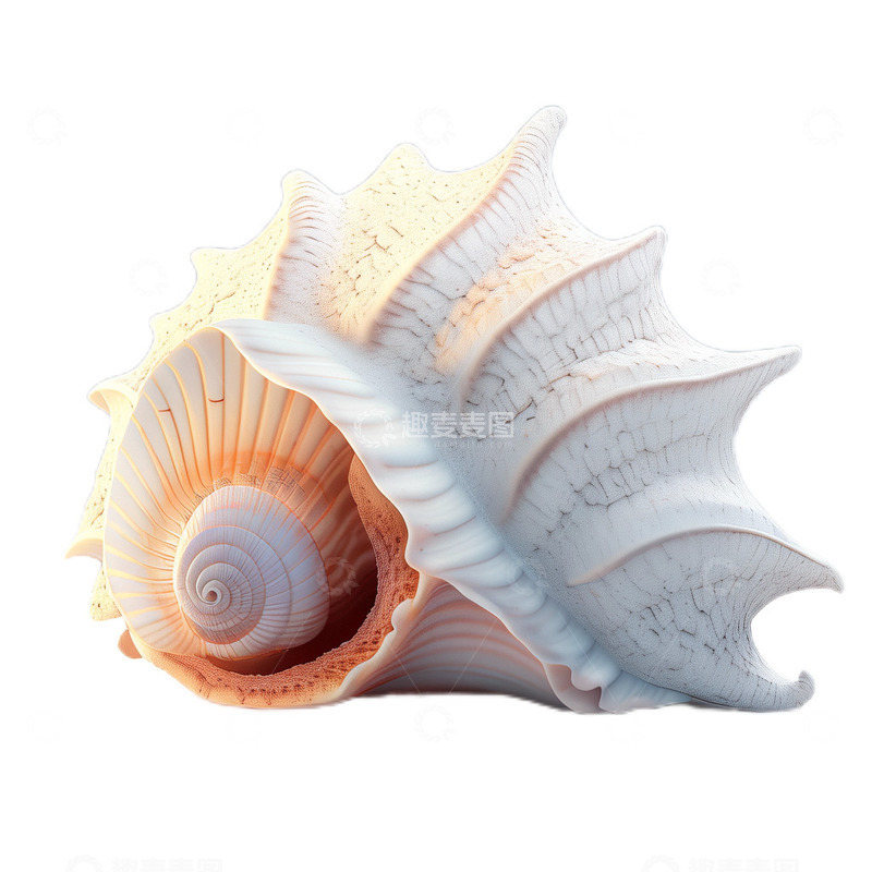 高清大图下载【趣麦麦图】3D立体卡通螺海边夏日