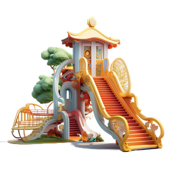 3D立体卡通儿童滑梯玩具