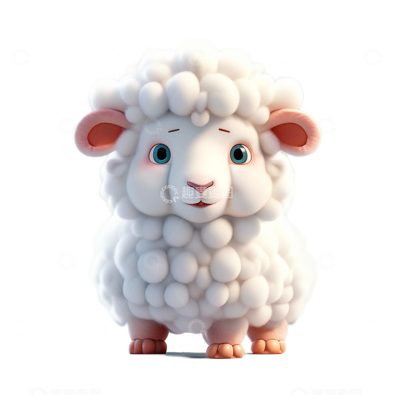 高清大图下载【趣麦麦图】3D立体卡通动物羊家畜
