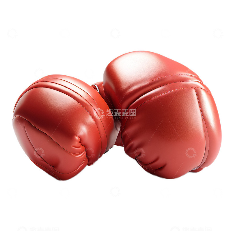 高清大图下载【趣麦麦图】3D立体卡通拳套锻炼装备红色