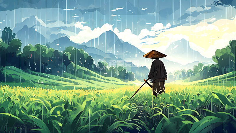 高清大图下载【趣麦麦图】农耕插图插画
