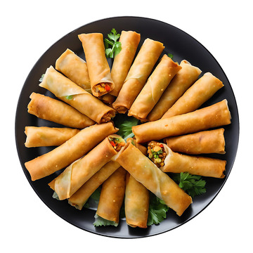 一盘特色小吃春卷