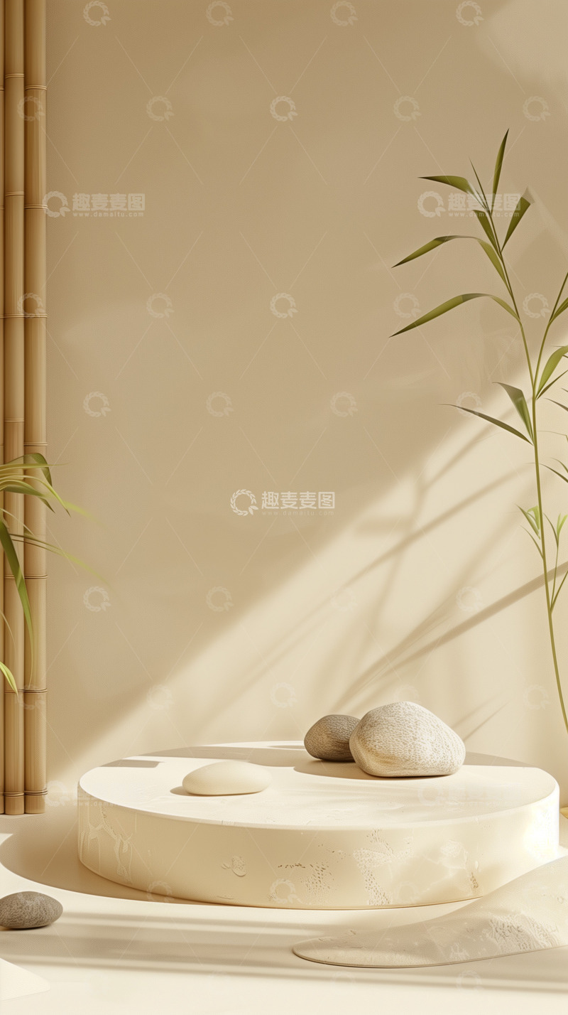 高清大图下载【趣麦麦图】中国风古典竹子电商背景