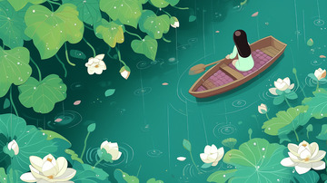 卡通插画风格谷雨背景