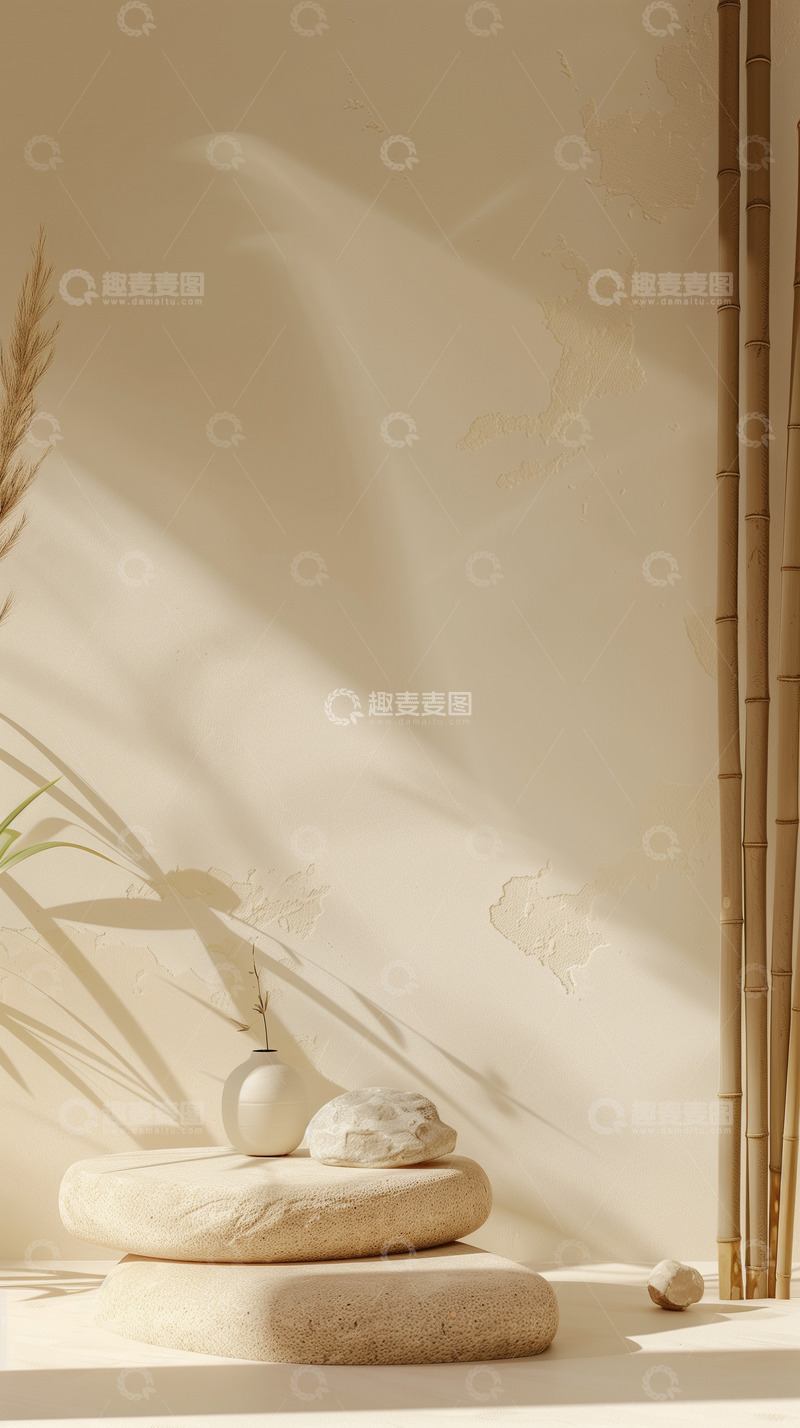 高清大图下载【趣麦麦图】竹子海报文艺电商背景