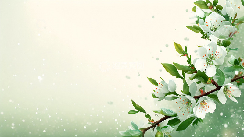 高清大图下载【趣麦麦图】绿色花朵展板背景