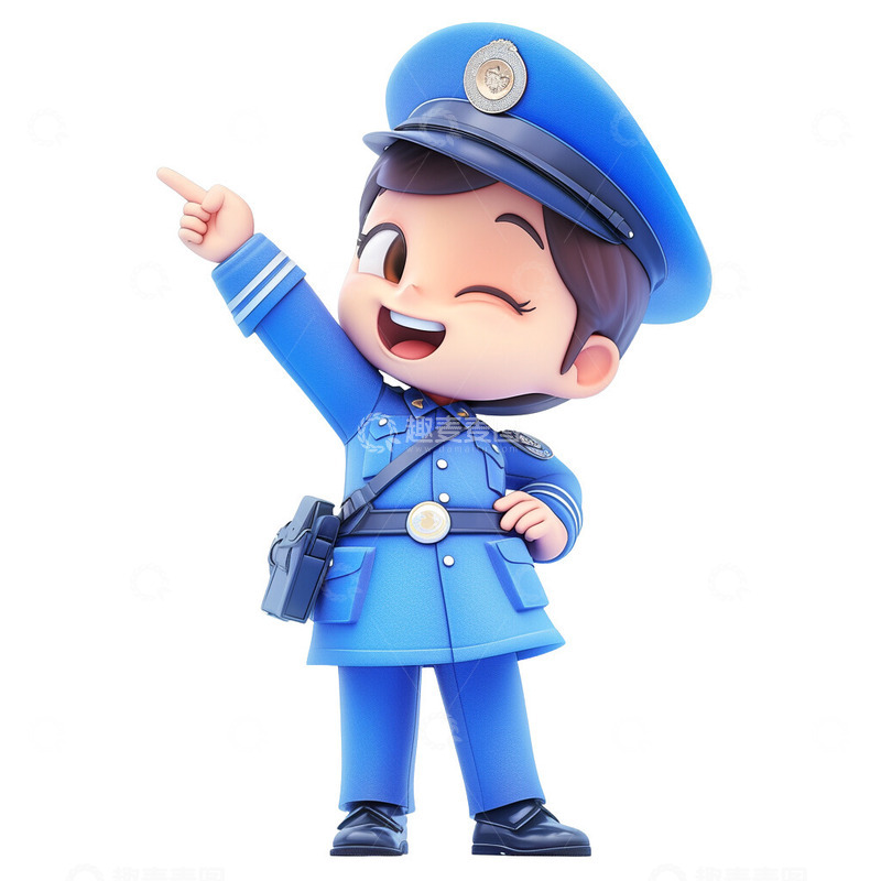 高清大图下载【趣麦麦图】劳动节交警警察2