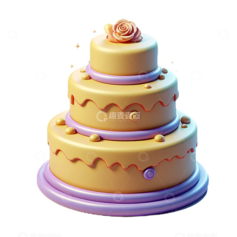 高清大图下载【趣麦麦图】3D立体卡通蛋糕生日食物