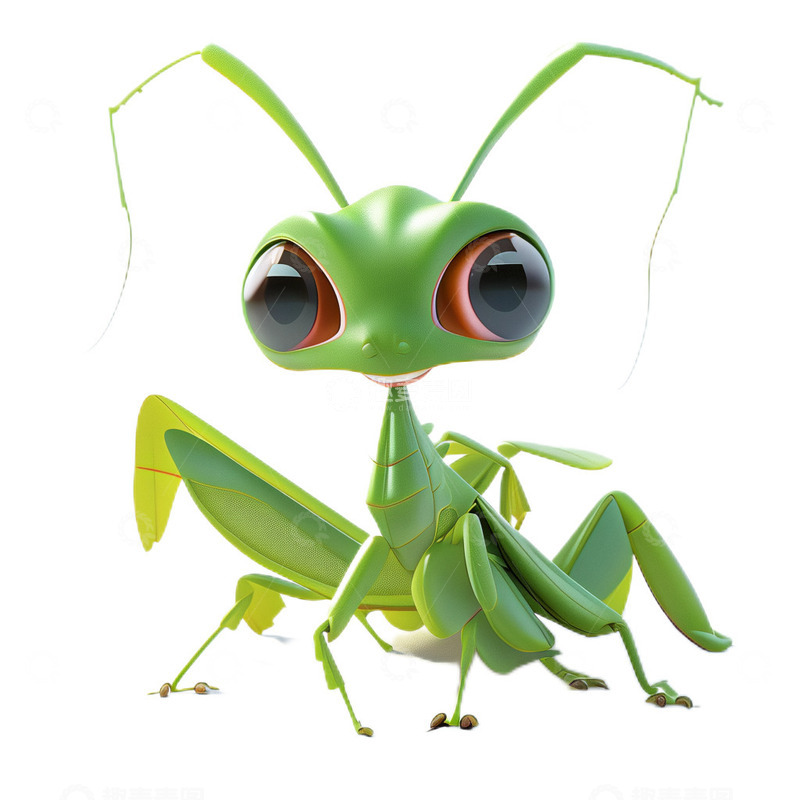 高清大图下载【趣麦麦图】3D立体卡通螳螂虫子昆虫