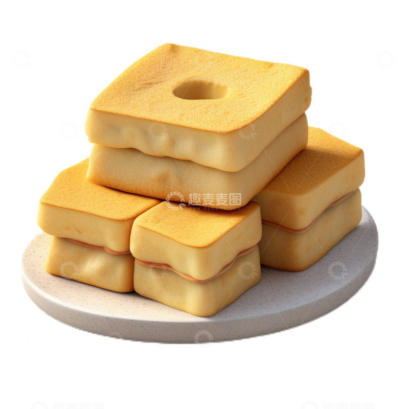 高清大图下载【趣麦麦图】3D立体卡通饼干食物零食