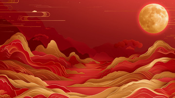 剪纸中国风红色背景