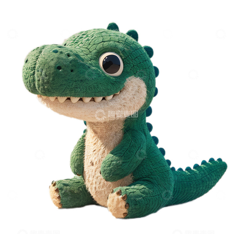 高清大图下载【趣麦麦图】3D立体卡通鳄鱼毛绒动物
