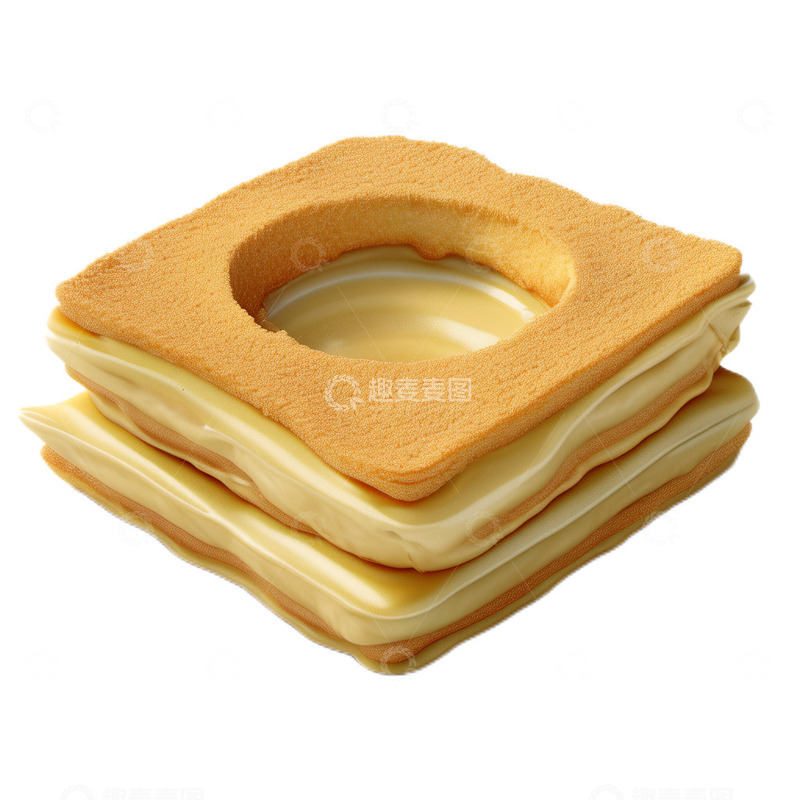 高清大图下载【趣麦麦图】3D立体卡通黄油面包片切片