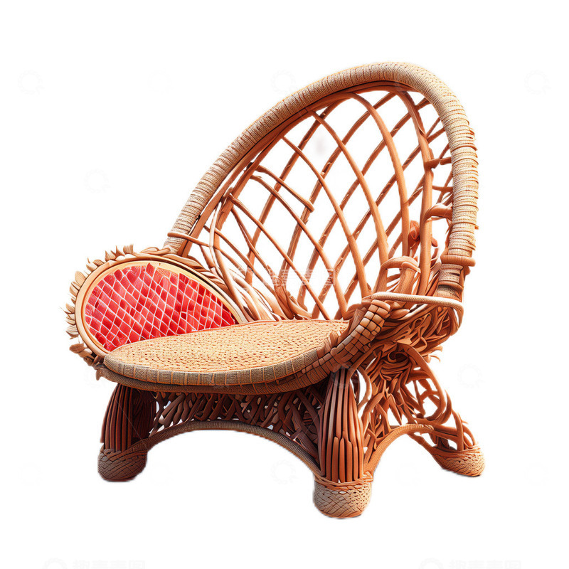 高清大图下载【趣麦麦图】3D立体卡通椅子躺椅竹编