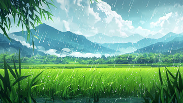 春天下雨谷雨场景