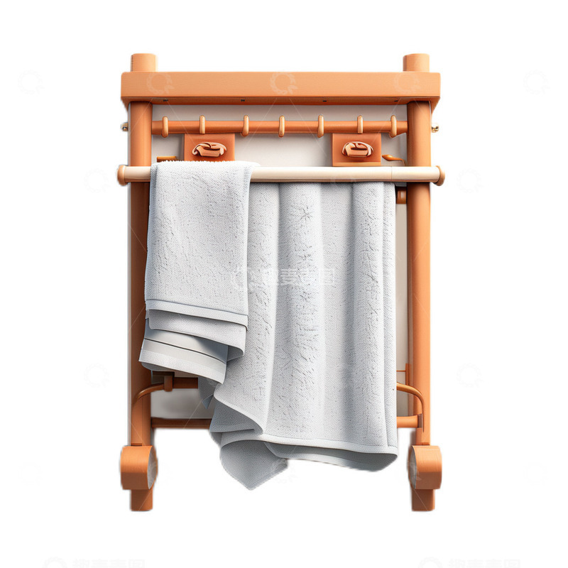 高清大图下载【趣麦麦图】3D立体卡通毛巾架毛巾洗浴