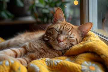 可爱猫咪睡觉背景