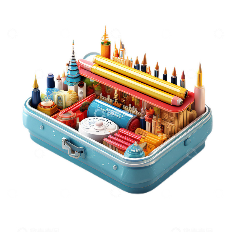 高清大图下载【趣麦麦图】3D立体卡通文具笔盒铅笔礼盒