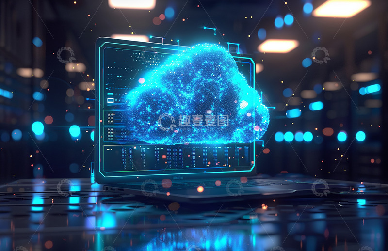 高清大图下载【趣麦麦图】虚拟云朵空间感未来科技感背景