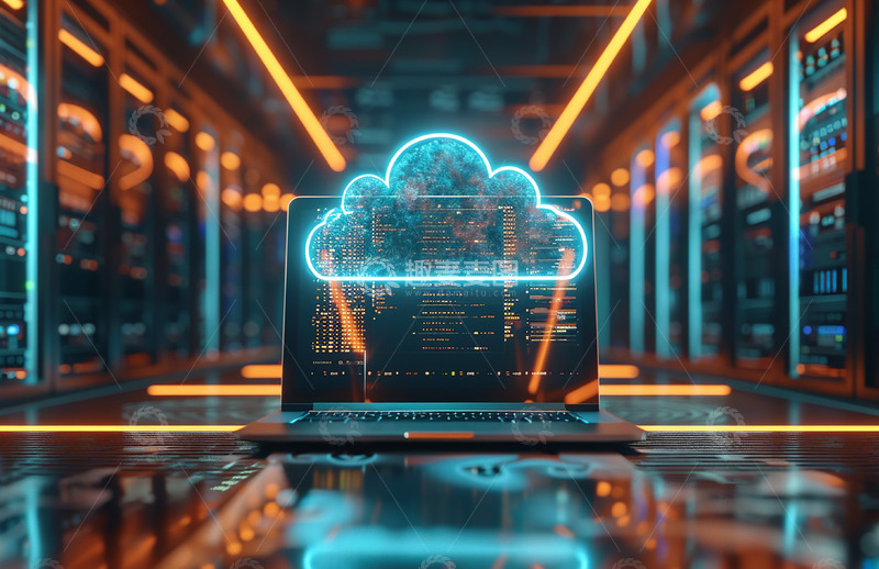 高清大图下载【趣麦麦图】黄色光机房笔记本场景背景