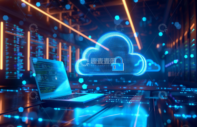 高清大图下载【趣麦麦图】蓝色光点科技感场景背景