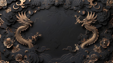 金龙龙纹电商背景