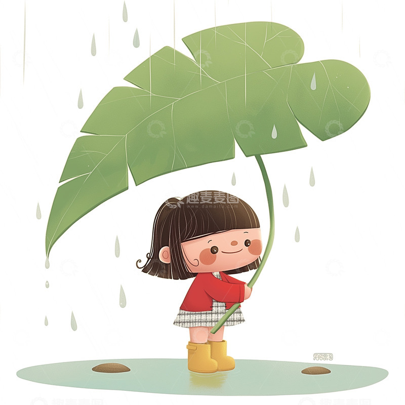 高清大图下载【趣麦麦图】谷雨节气卡通人物素材