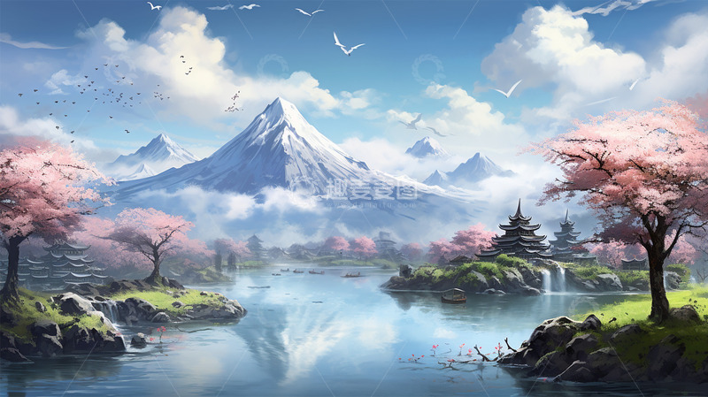 高清大图下载【趣麦麦图】中国风山水云风景场景唯美