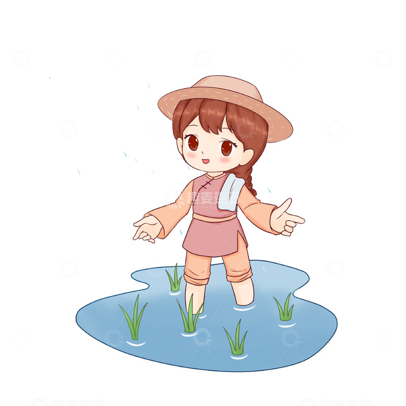 源文件下载【趣麦麦图】谷雨农耕场景