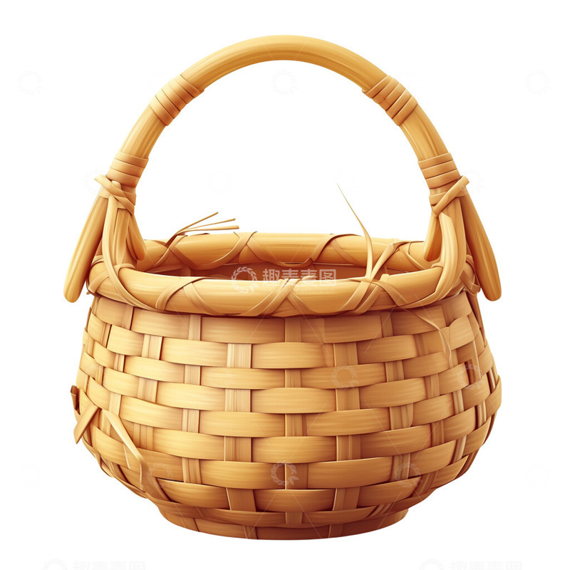 高清大图下载【趣麦麦图】-竹篮卡通插画