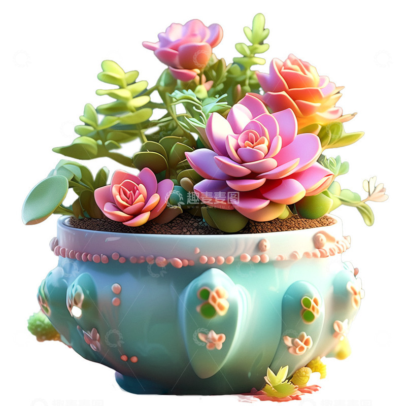 高清大图下载【趣麦麦图】清新多肉植物花卉