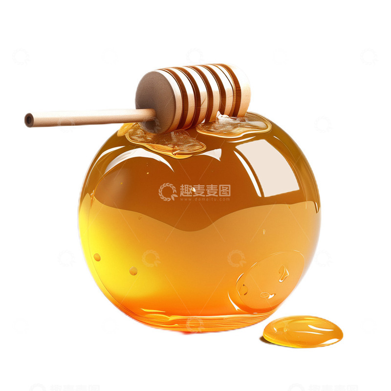 高清大图下载【趣麦麦图】3D立体卡通蜂蜜蜂蜜棒食物营养