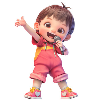 在拿着话筒唱歌主持的小男孩2