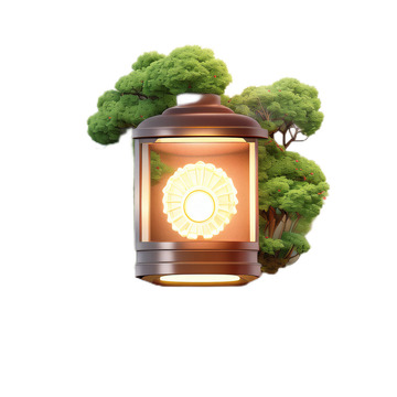 3D立体卡通壁灯欧式植物金属